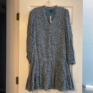 Teal prairie hem dress